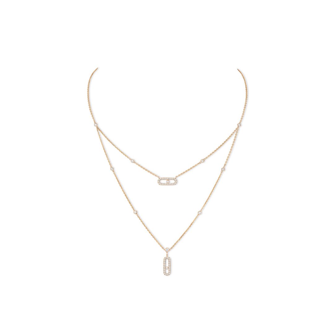 MOVE UNO 2 RANGS PAVED NECKLACE