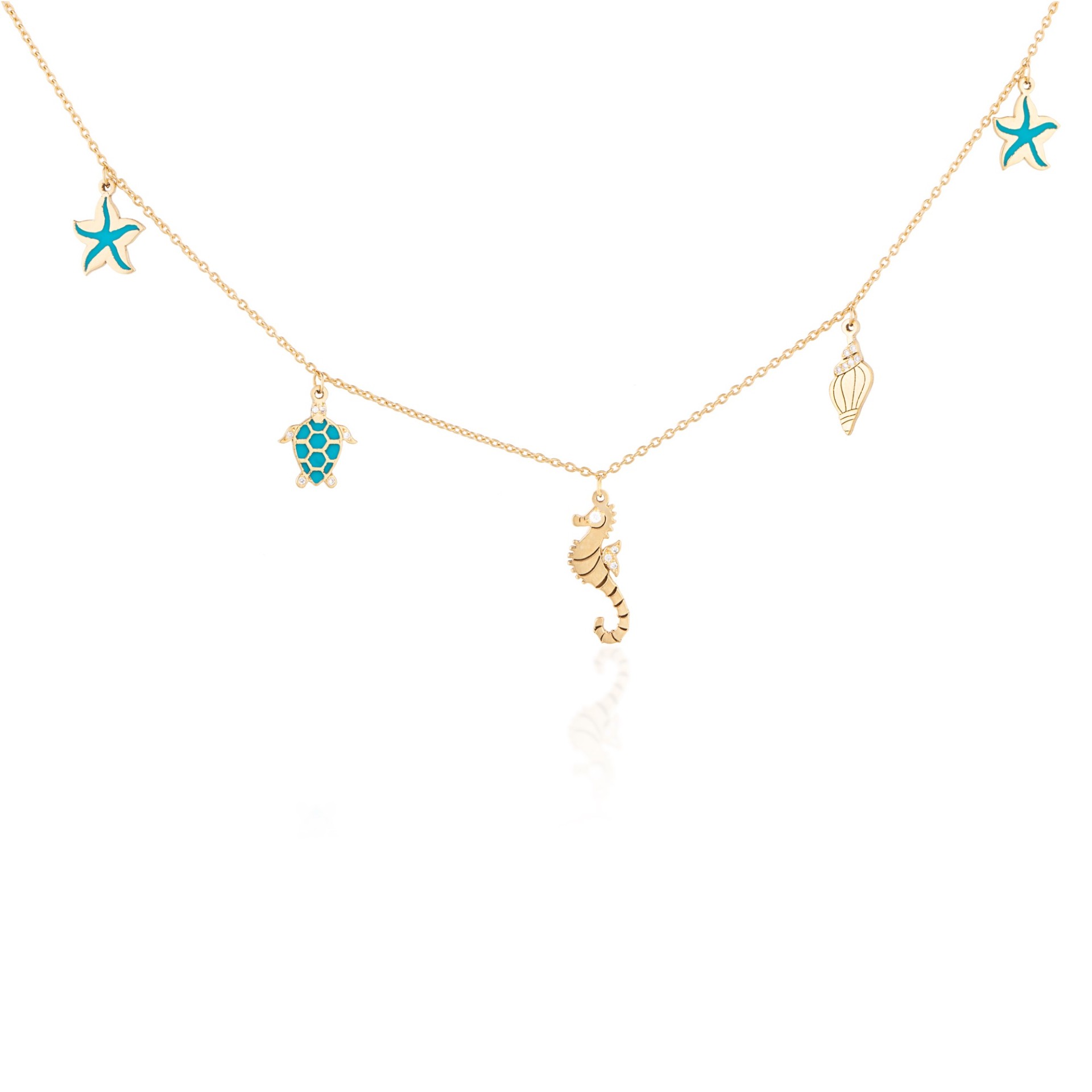 Under the Sea Choker Necklace with Enamel and Diamonds | Asia Jewellers ...